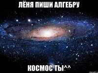 лёня пиши алгебру космос ты^^