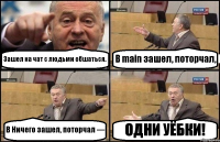 Зашел на чат с людьми обшаться. В main зашел, поторчал, В Ничего зашел, поторчал — ОДНИ УЁБКИ!