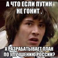 а что если путин не гонит , а разрабатывает план по улучшению россии?