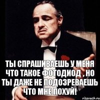 Ты спрашиваешь у меня что такое фотодиод , но ты даже не подозреваешь что мне похуй!