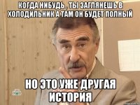 когда нибудь , ты заглянешь в холодильник а там он будет полный но это уже другая история