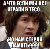 а что если мы все играли в тесо... но нам стёрли память???!