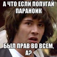 а что если попугай параноик был прав во всем, а?