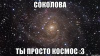 соколова ты просто космос :3