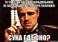 то чувство когда в холодильнике не находишь то что вчера положил! сука где оно?