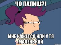 чо палиш?! мне кажется или у тя маленький