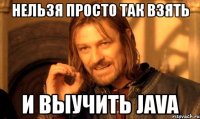 нельзя просто так взять и выучить java