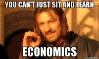 you can't just sit and learn economics