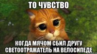 то чувство когда мячом сбил другу светоотражатель на велосипеде