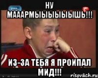 ну мааармыыыыыышь!!! из-за тебя я проипал мид!!!