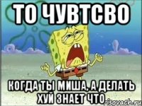 то чувтсво когда ты миша, а делать хуй знает что