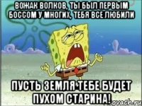 вожак волков, ты был первым боссом у многих, тебя все любили пусть земля тебе будет пухом старина!