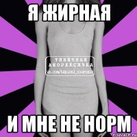 я жирная и мне не норм