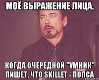 моё выражение лица, когда очередной "умник" пишет, что skillet - попса