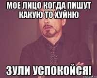 мое лицо когда пишут какую то хуйню зули успокойся!