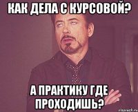 как дела с курсовой? а практику где проходишь?