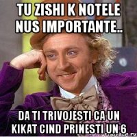 tu zishi k notele nus importante.. da ti trivojesti ca un kikat cind prinesti un 6