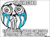 то чувство когда после парада самолеты пролетели на твоим районом