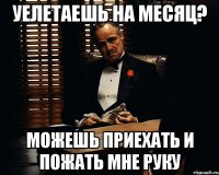 уелетаешь на месяц? можешь приехать и пожать мне руку