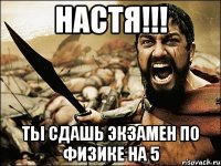 настя!!! ты сдашь экзамен по физике на 5