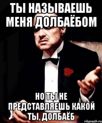 ты называешь меня долбаёбом но ты не представляешь какой ты, долбаёб