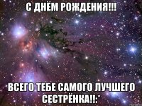 с днём рождения!!! всего тебе самого лучшего сестрёнка!!:*