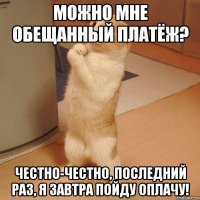 можно мне обещанный платёж? честно-честно, последний раз, я завтра пойду оплачу!