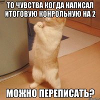 то чувства когда написал итоговую конрольную на 2 можно переписать?