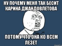 ну почему меня так бесит карина джандовлетова потому что она ко всем лезет