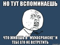 но тут вспоминаешь что живешь в "мухосранске" и тебе его не встретить