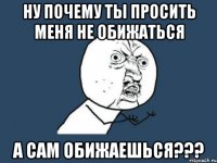 ну почему ты просить меня не обижаться а сам обижаешься???