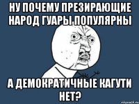 ну почему презирающие народ гуары популярны а демократичные кагути нет?