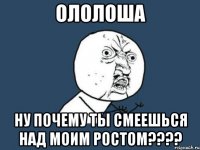 ололоша ну почему ты смеешься над моим ростом???