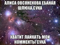 алиса овсянекова ебаная шлюха сука хватит лайкать мои комменты сука