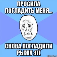 просила погладить меня... снова погладили рыжу :(((