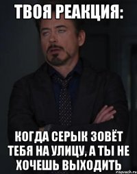 твоя реакция: когда серык зовёт тебя на улицу, а ты не хочешь выходить