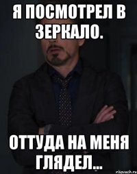 я посмотрел в зеркало. оттуда на меня глядел...