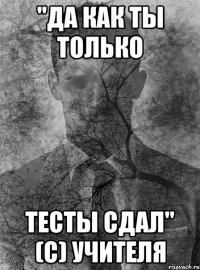 "да как ты только тесты сдал" (с) учителя