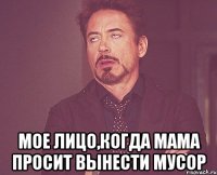  мое лицо,когда мама просит вынести мусор