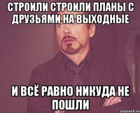 строили строили планы с друзьями на выходные и всё равно никуда не пошли