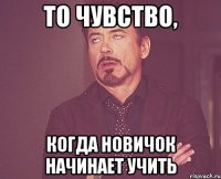 то чувство, когда новичок начинает учить