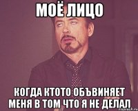 моё лицо когда ктото объвиняет меня в том что я не делал