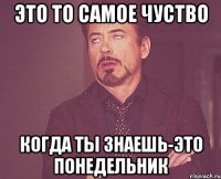 это то самое чуство когда ты знаешь-это понедельник