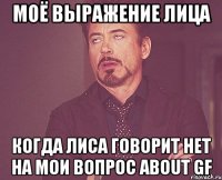 моё выражение лица когда лиса говорит нет на мои вопрос about gf