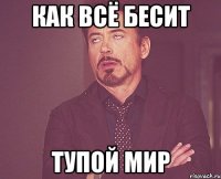 как всё бесит тупой мир