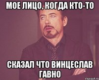 мое лицо, когда кто-то сказал что винцеслав гавно