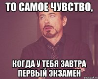 то самое чувство, когда у тебя завтра первый экзамен