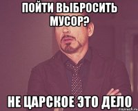 пойти выбросить мусор? не царское это дело