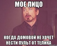 мое лицо когда домовой не хочет нести пульт от телика