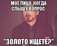 мое лицо, когда слышу вопрос: "золото ищете?"